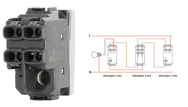 interruptor de conmutacion de 4 vias